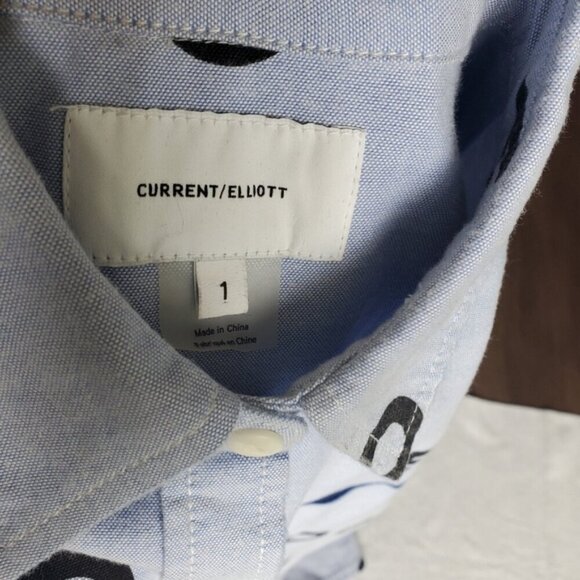 Current/Elliott Love Letter Button Down Shirt Size 1 (US 4) - Picture 7 of 9